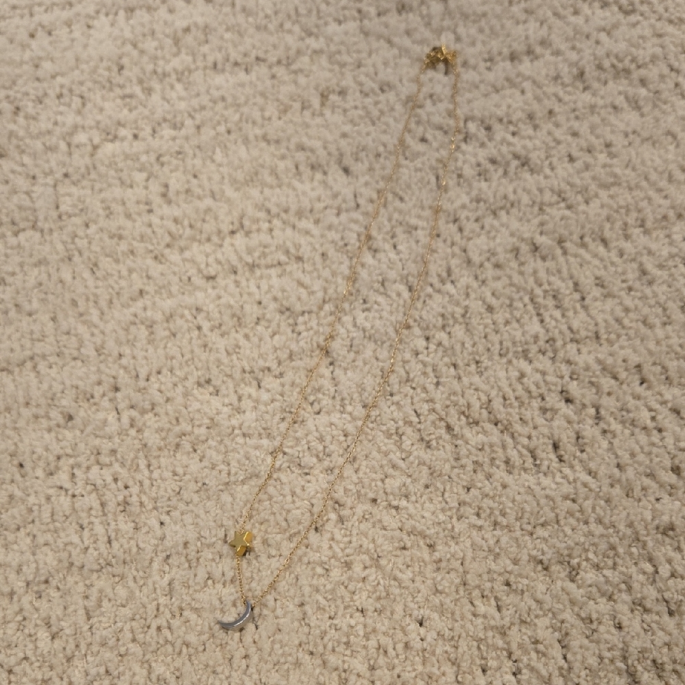 Elegant Gold and Silver Crescent Necklace